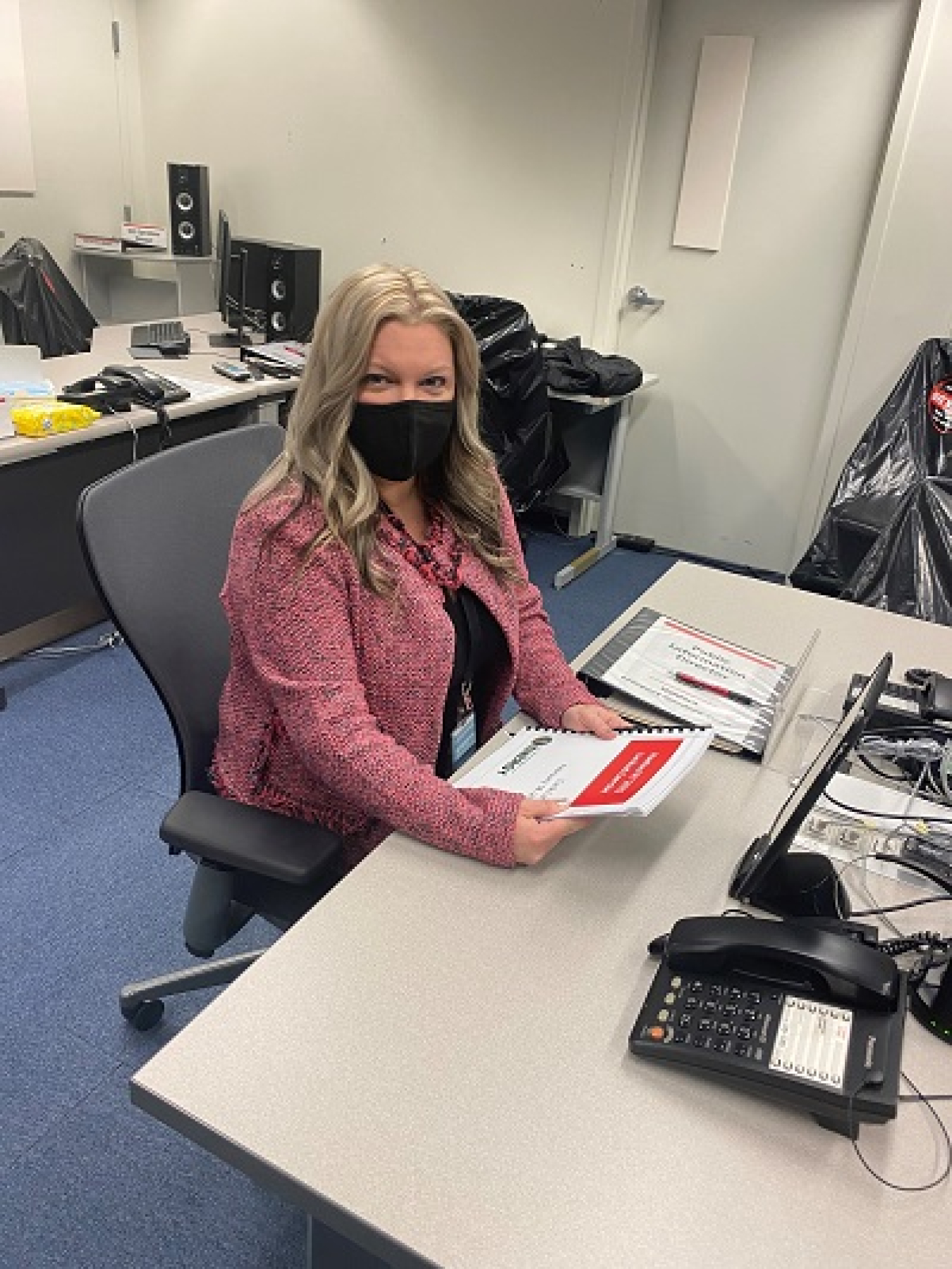 Amanda Lee directs a briefing for an exercise on the Hanford Site following her certification as an associate emergency manager after completing a lengthy training and testing process.