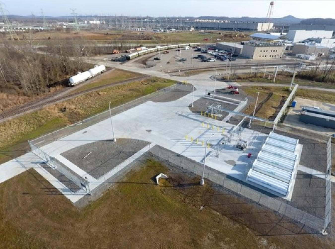 Pictured is the bulk-hydrogen project installation at the Portsmouth Site. This backup system for producing hydrogen was among several plant modifications EM’s Depleted Uranium Hexafluoride Conversion Project completed during the past year.