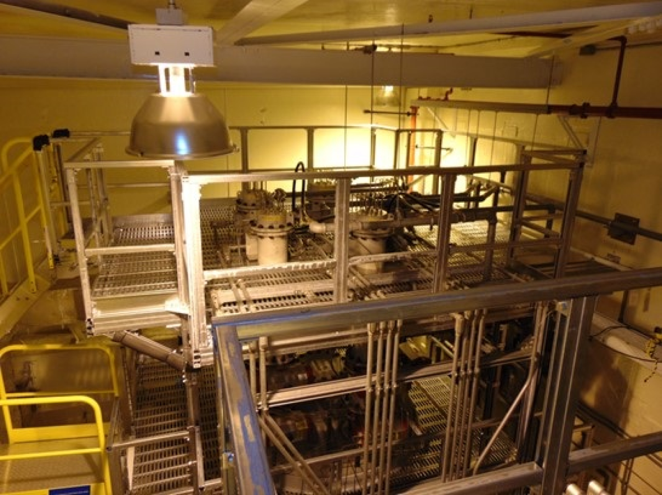 EM’s Depleted Uranium Hexafluoride (DUF6) Conversion Project installed permanent maintenance access platforms to replace scaffolding in the Oxide Powder Handling Hopper Rooms.