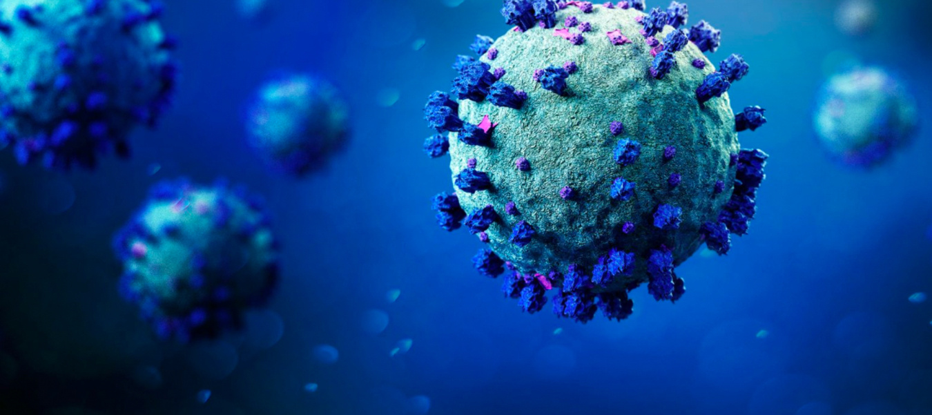 Blue coronavirus illustration