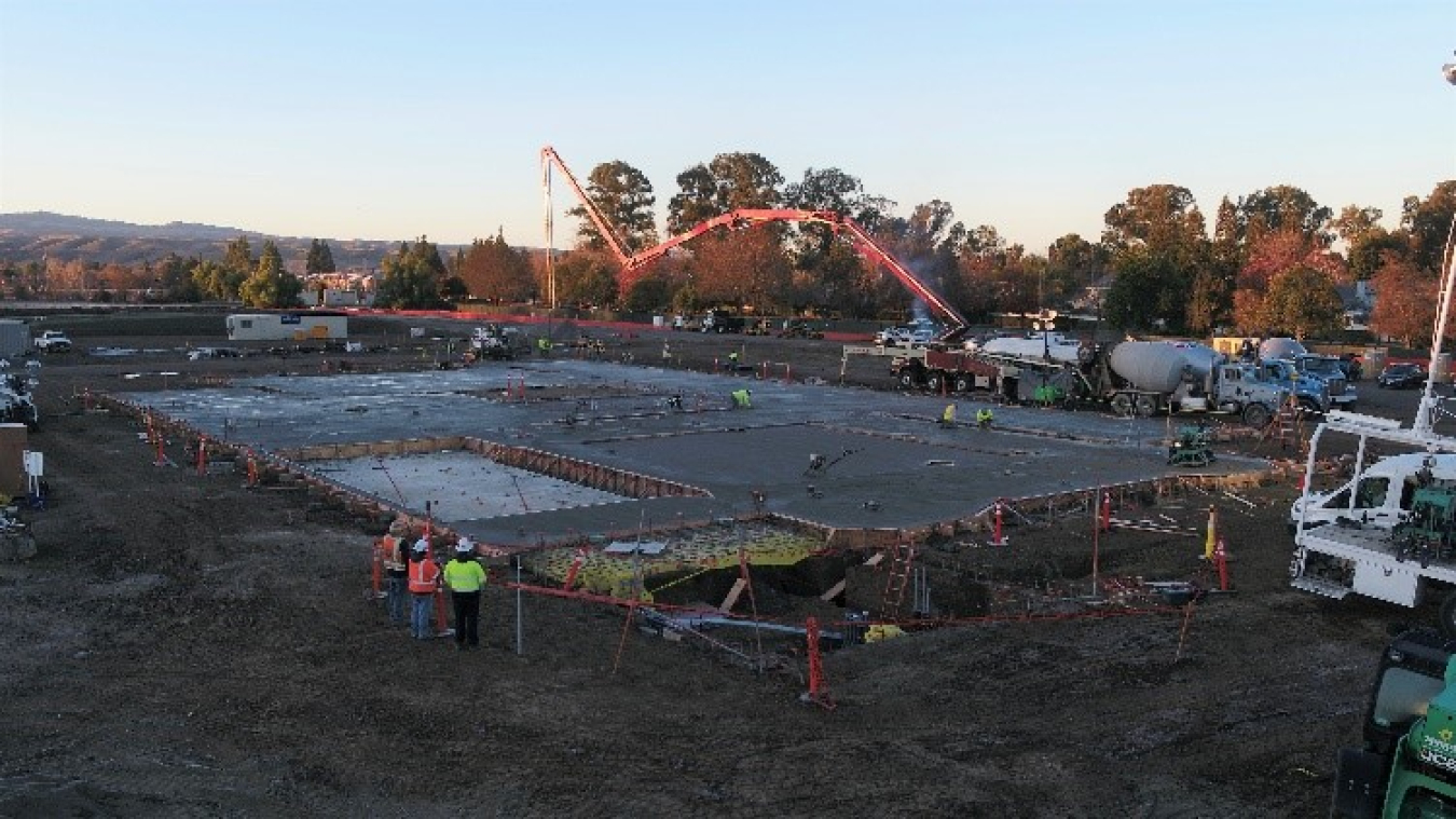 A concrete pour at the LLNL Emergency Operations Center.