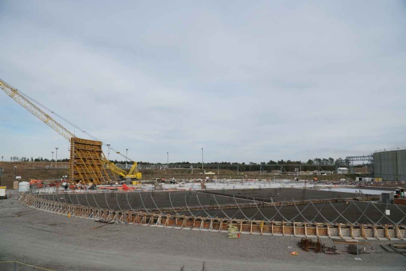 The first wall section of Saltstone Disposal Unit 8 is being constructed at the Savannah River Site.