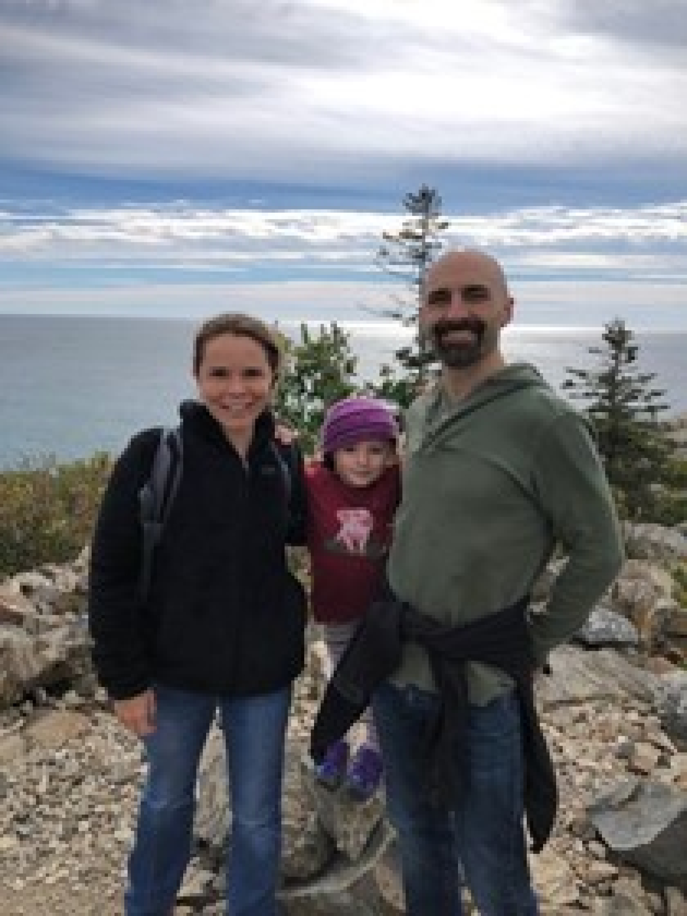 Dr. Wilcox in Maine with her daughter and husband