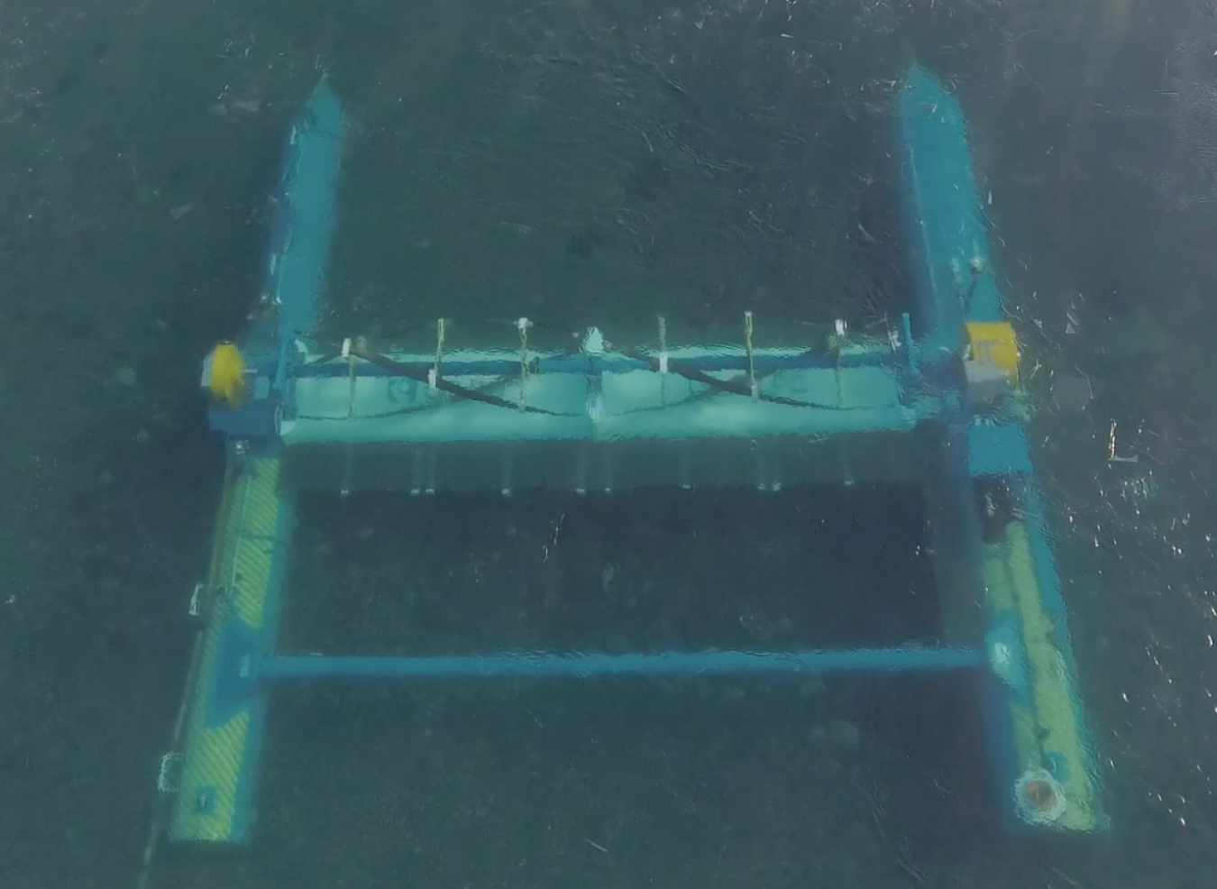 ORPC’s RivGen Power System submerged in the water.