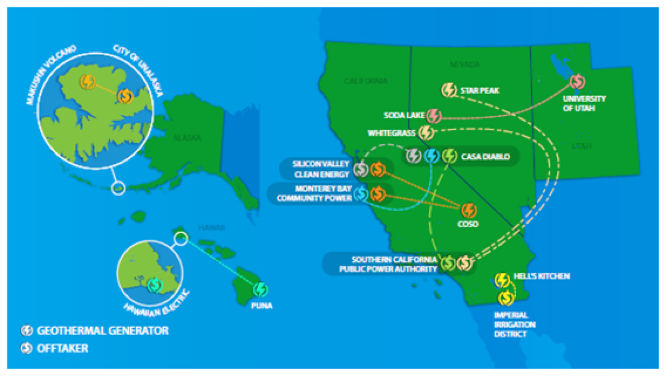 Geothermal PPAs signed from November 2019 