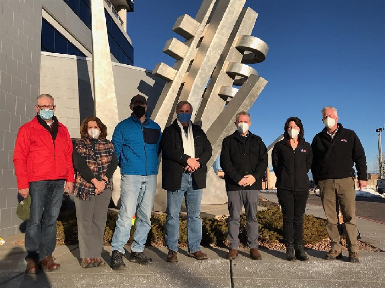 EM Senior Advisor William “Ike” White, third from right, finishes his tour of the EM Los Alamos Field Office (EM-LA) legacy cleanup sites.