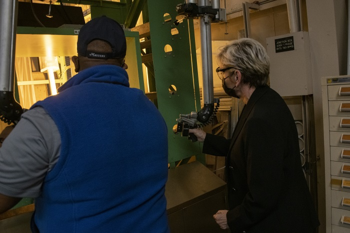 Energy Secretary Jennifer Granholm toured the shielded cells facility during a visit to the Savannah River National Laboratory (SRNL).