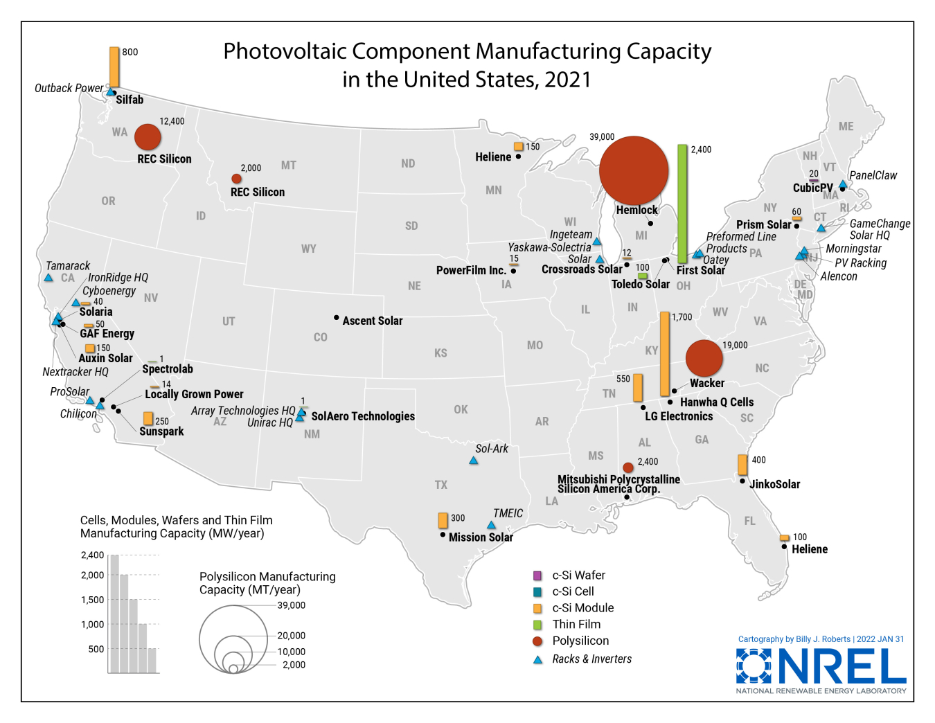 U.S. Photovoltaic Manufacturing Map