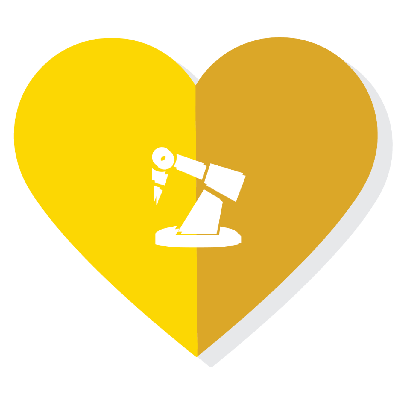 Manufacturing icon inside a heart.