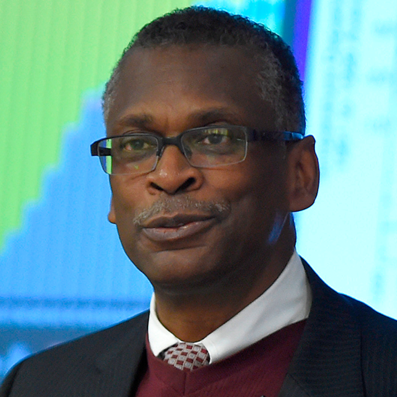 Lonnie Johnson speaking at a conference.