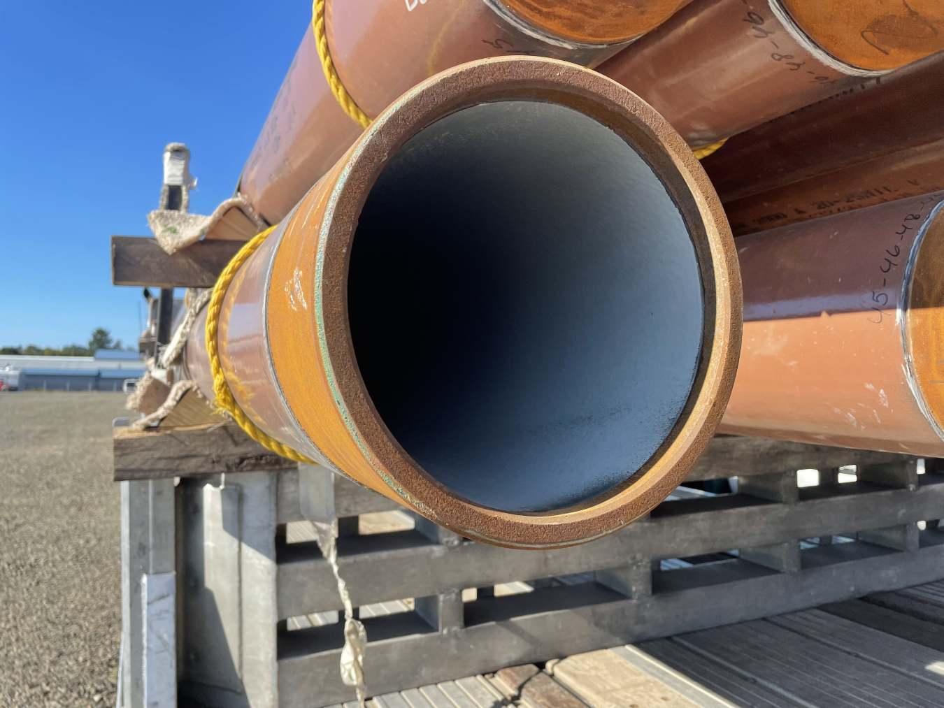 Close-up photo of the open end of a conduit pipe.