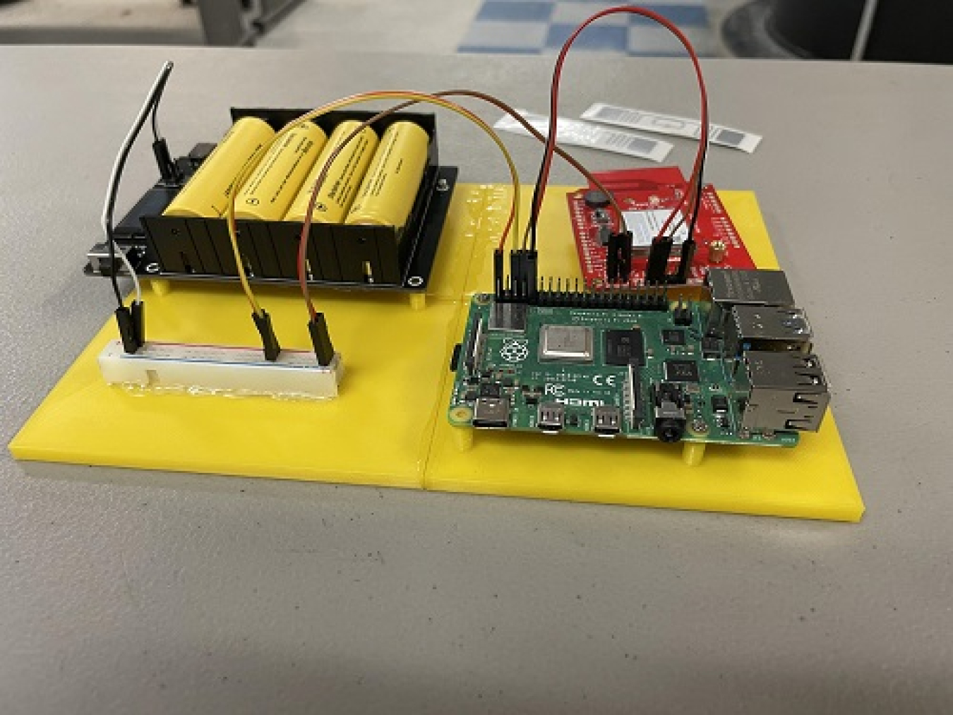 Pictured is the prototype of a system being created by Carlsbad High School students Riley Antiporda and Andres Chappa to determine the real-time location of students who take the bus to and from school for school administrators and parents.