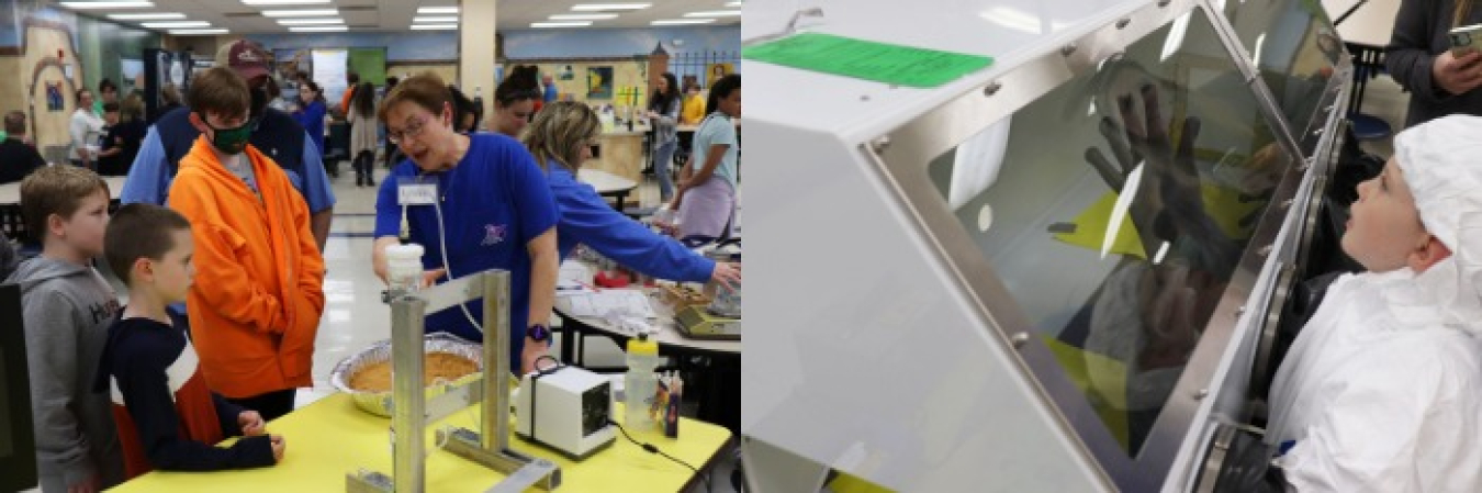 Oak Ridge Office of Environmental Management contractor Isotek demonstrated how its employees use gloveboxes to handle radiological material in a controlled setting.