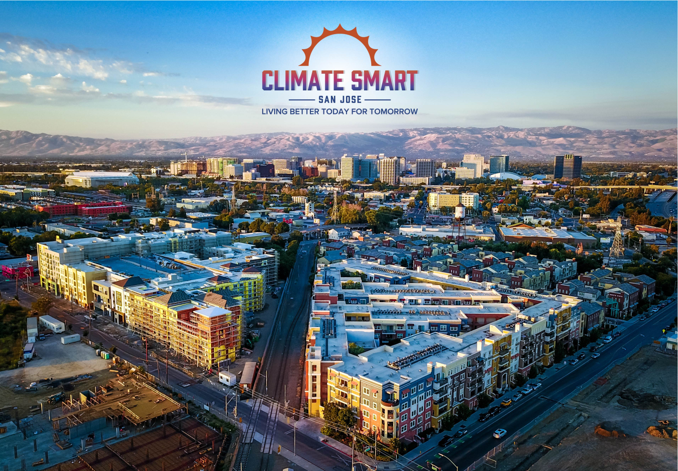 a aerial shot of downtown San Jose, CA