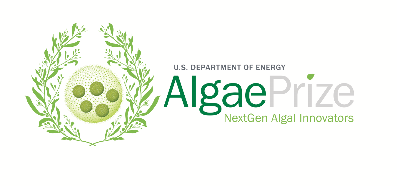 U.S. Department of Energy AlgaePrize CMYK logo with NextGen Algal Innovators tagline.