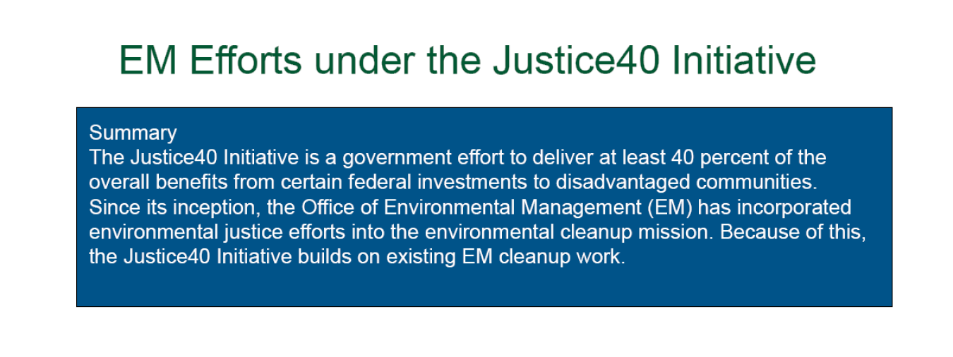 Justice40 Initiative short description.