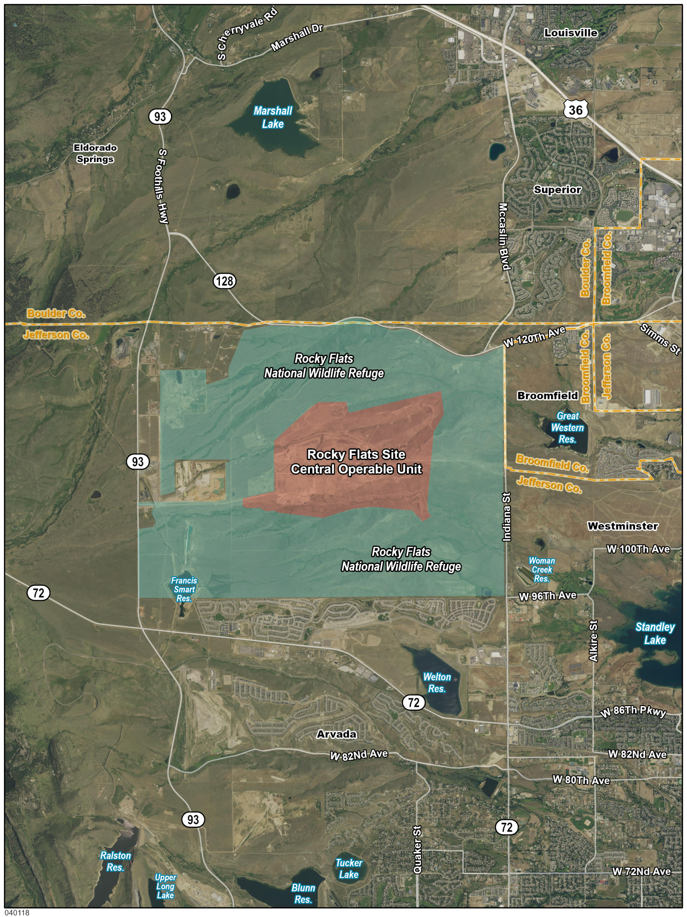 Rocky Flats Refuge Site Map