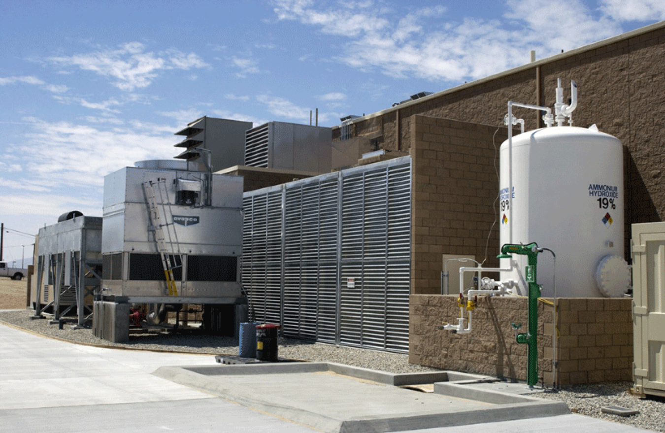 A combined heat and power (CHP) plant.
