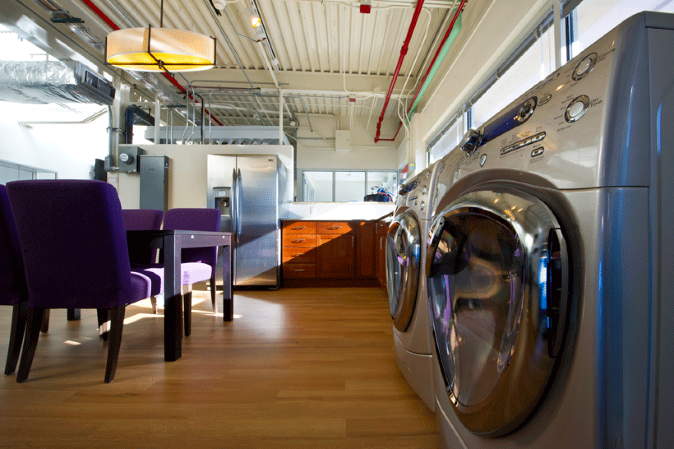 A washer and dryer.