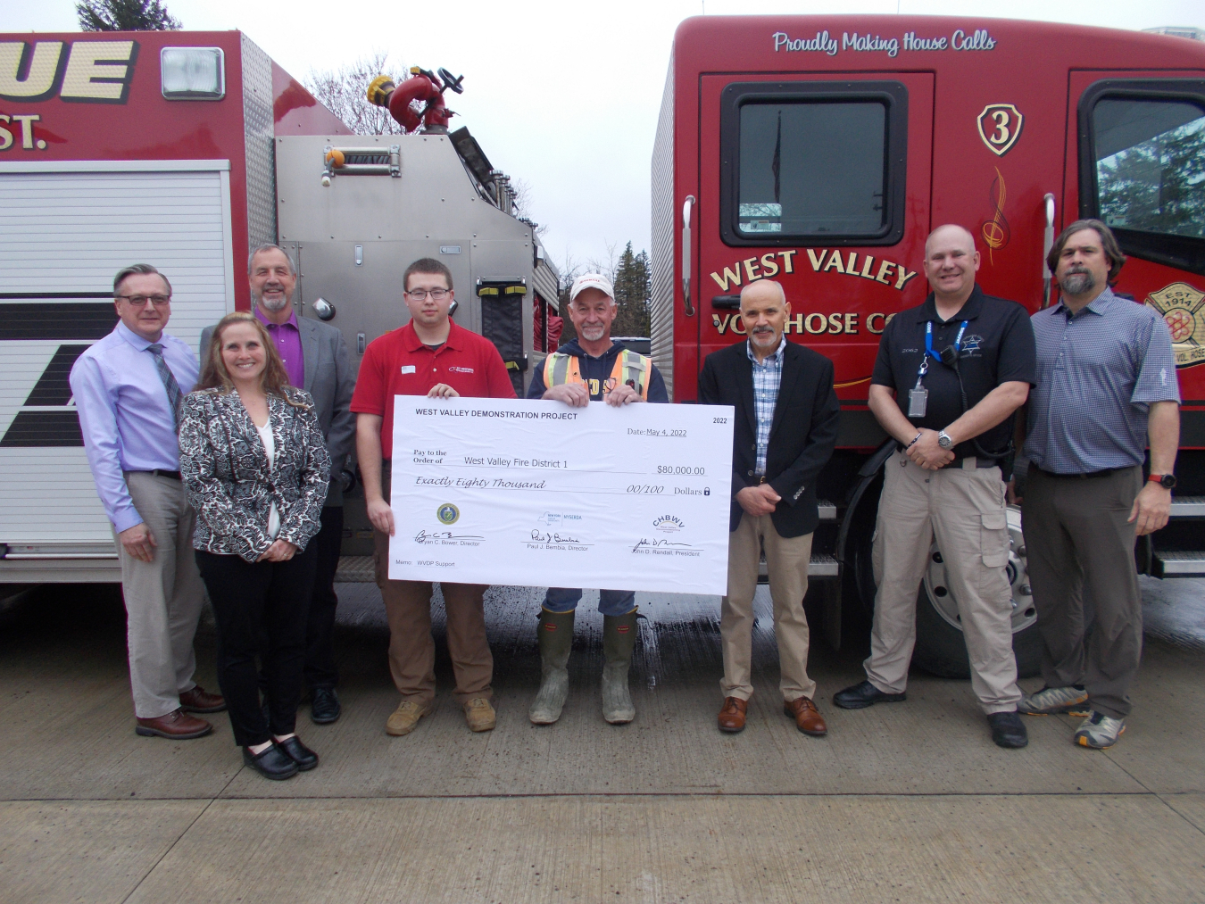 West Valley Demonstration Project (WVDP) representatives recently presented checks to three local emergency services organizations for providing services to the WVDP site. 