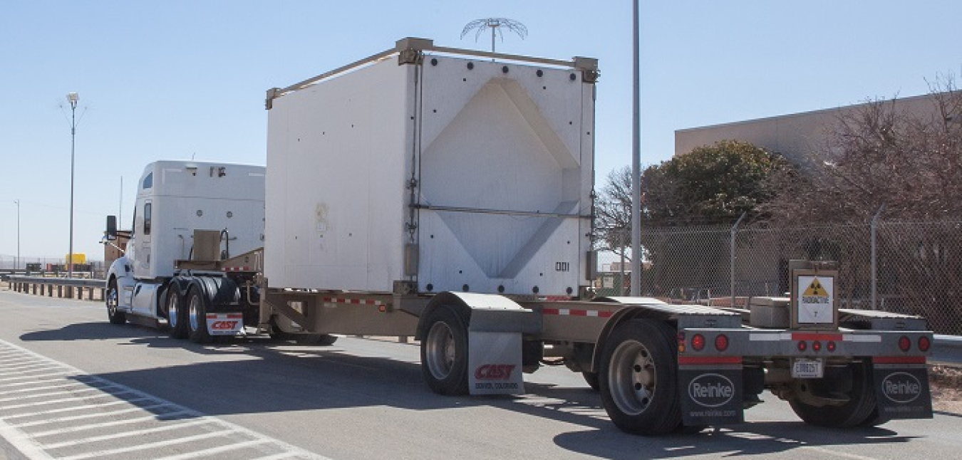 The final legacy Transuranic Package Transporter Model 3 shipment from the Savannah River Site in South Carolina arrives safely at EM’s Waste Isolation Pilot Plant in New Mexico in mid-April.