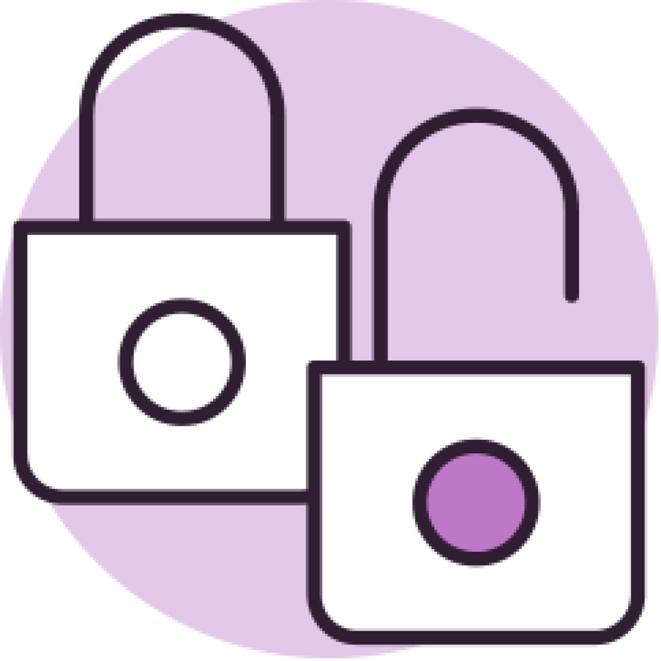 icon with two locks, one is unlocked