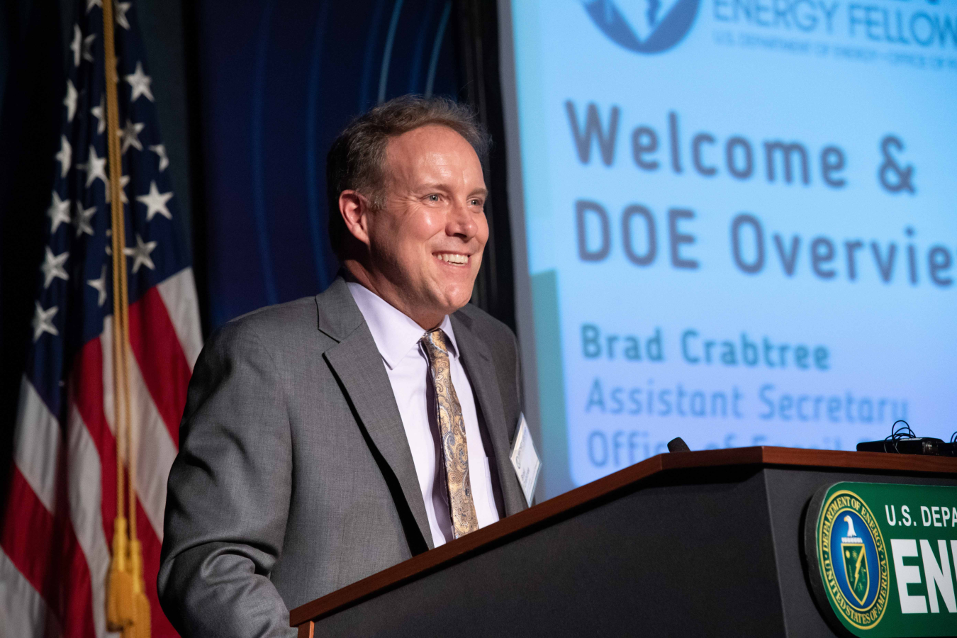 FECM Assistant Secretary Brad Crabtree addressing the participants of the 2022 MLEF Program.