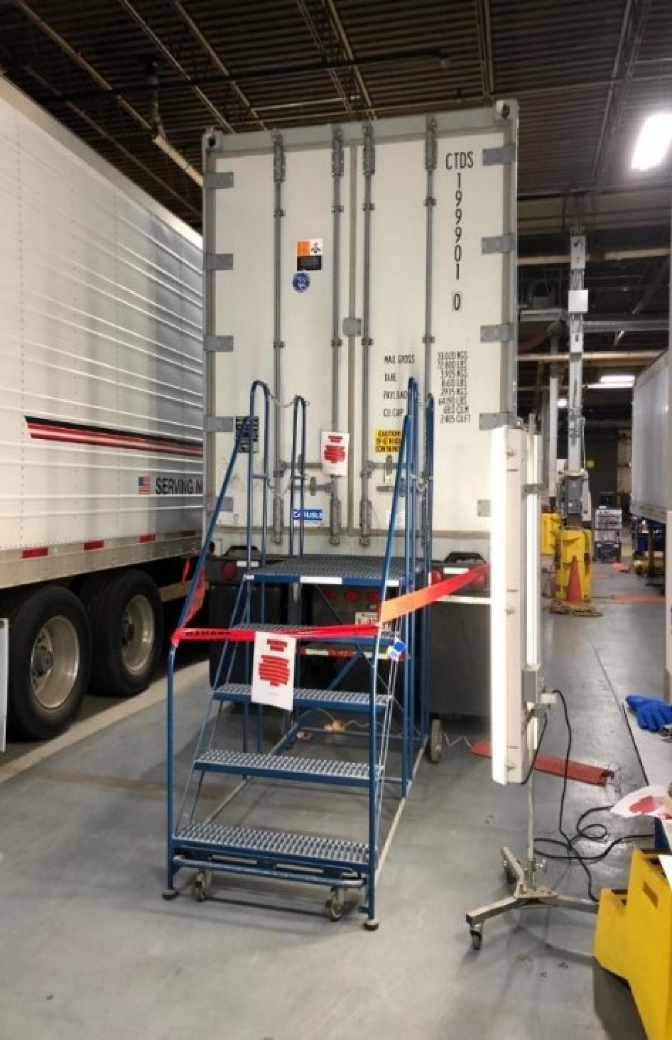 Second test platform pictured next to a 40’ refrigerated container at Carrier Corp. in Syracuse, N.Y.