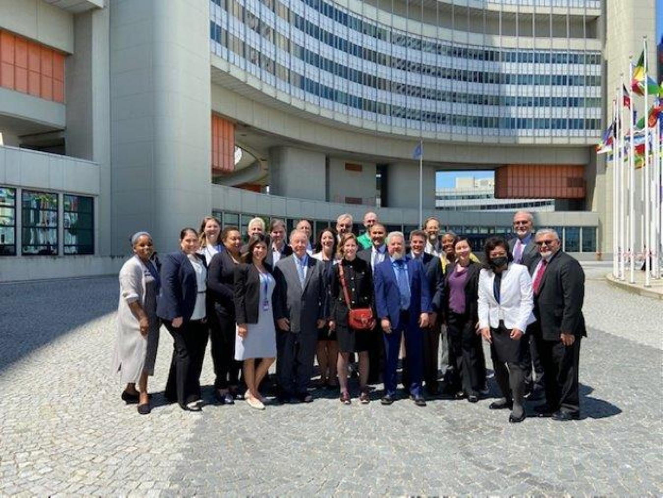 The U.S. delegation at the 7th Review Meeting of the Parties taken outside the International Atomic Energy Agency headquarters in Vienna.