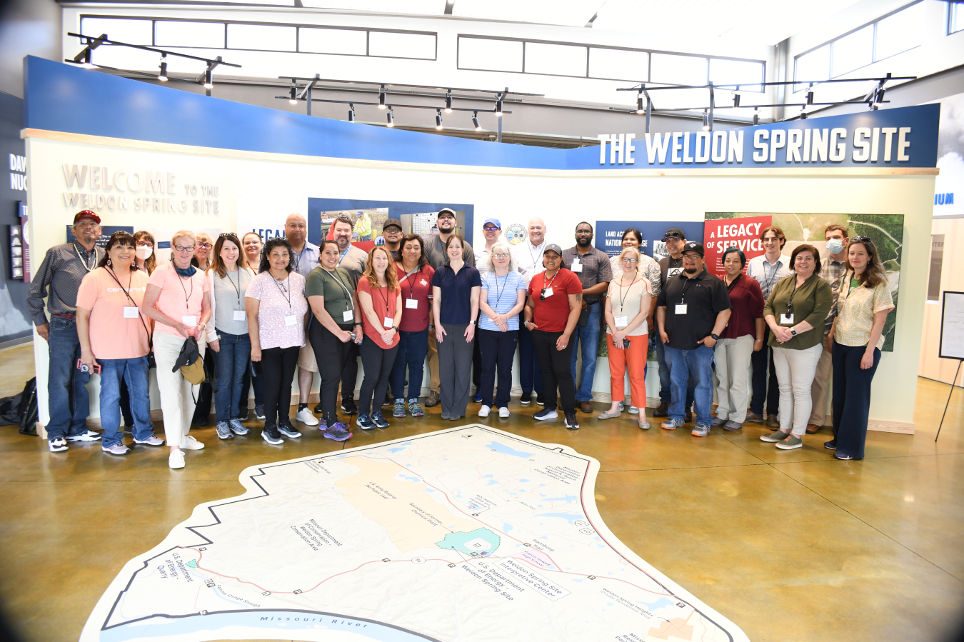 Members of the State and Tribal Government Working Group meet at the Weldon Spring Site in May 2022.