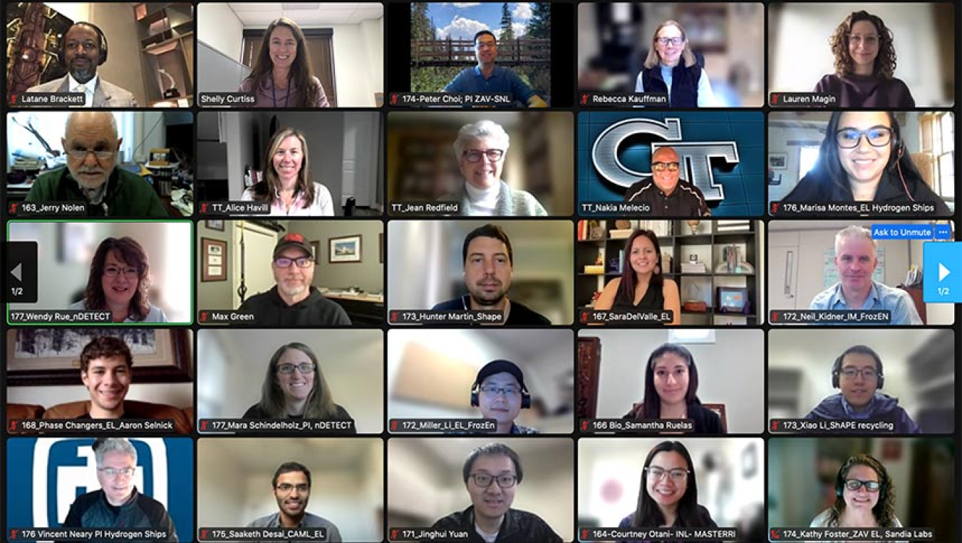A screenshot of virtual meeting participants.