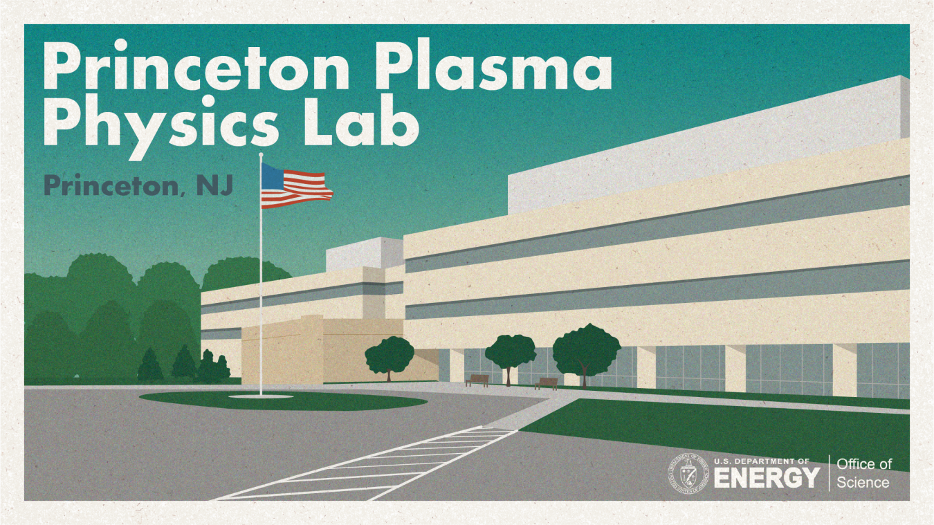 A postcard with an image of Princeton Plasma Physics Laboratory