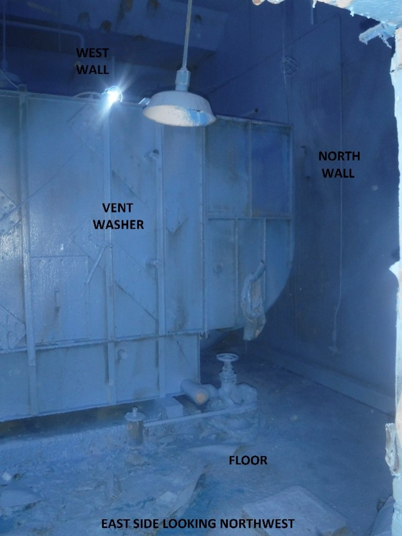 Workers have completed the deactivation of the Ventilation Wash Room within the Main Plant Process Building at the West Valley Demonstration Project. The cell housed a ventilation “scrubber” that removed airborne particulates resulting from fuel reprocessing operations that ceased in 1972. A crew applied fixative to the room for contamination control to prepare for the Main Plant demolition.