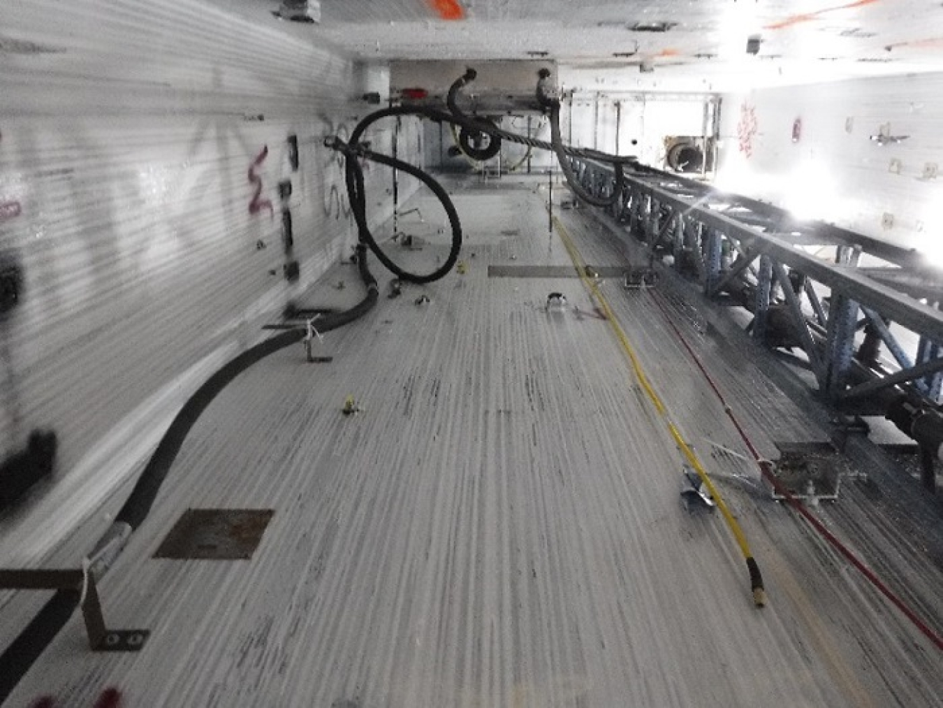 A floor-to-ceiling view of the Product Purification Cell-South within the Main Plant Process Building at the West Valley Demonstration Project. 