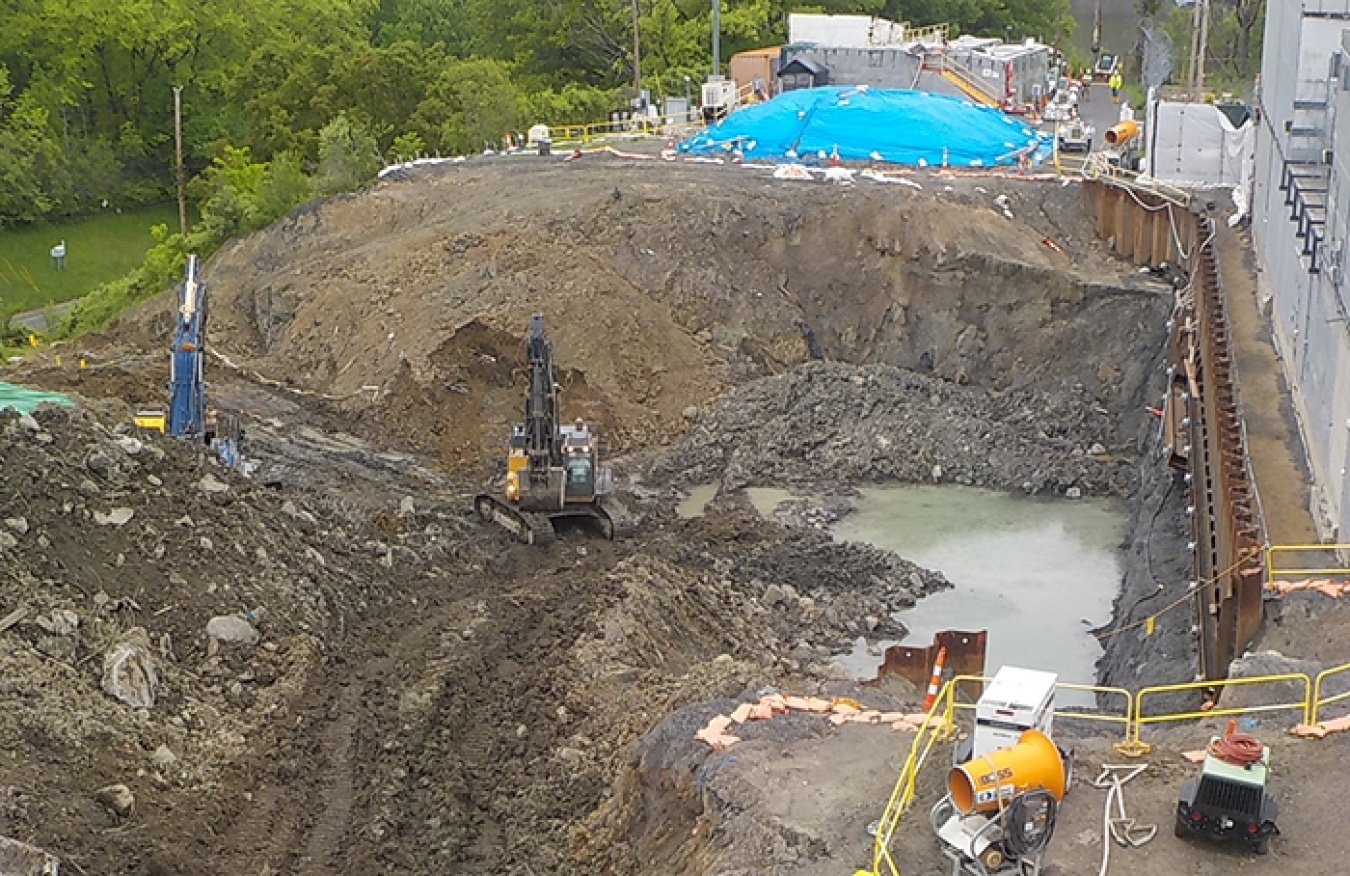 The demolition site of Building H2 at (SPRU) in Niskayuna, New York.