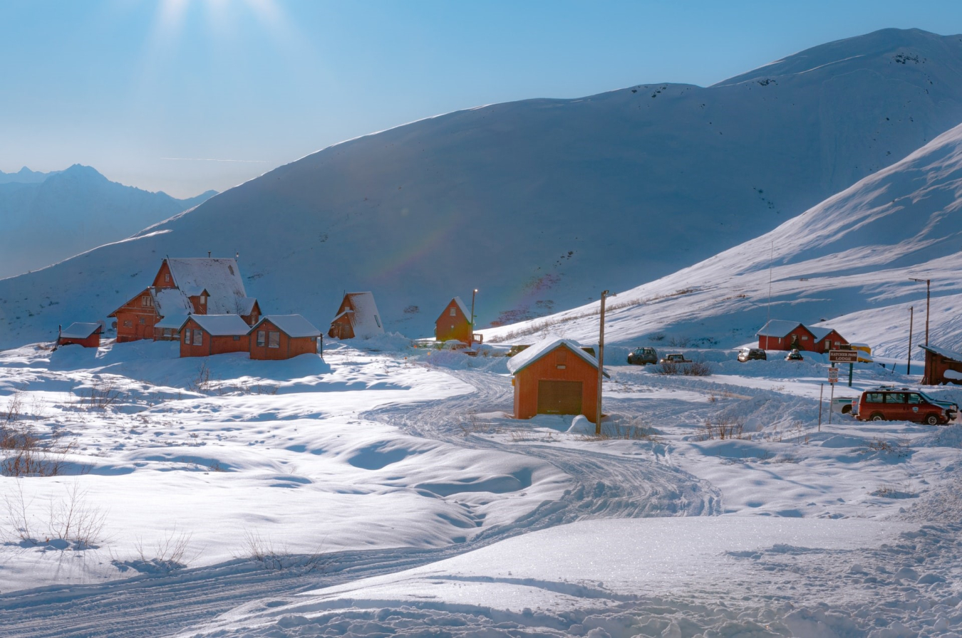 Pitka’s Point, a remote Alaskan village in the snow.