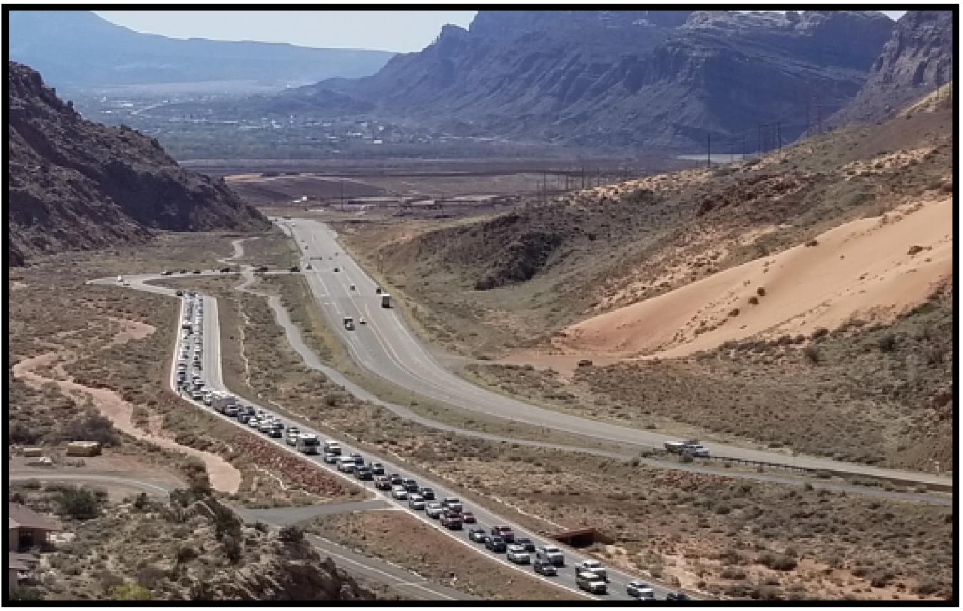 The mill tailings pile visible from Arches National Park 2