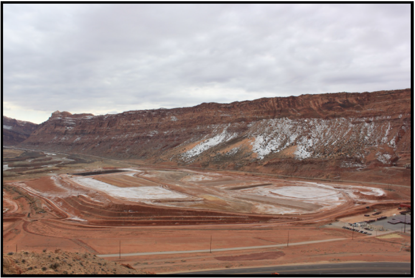 The mill tailings pile looking southwest