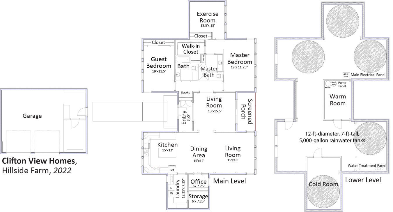 Floorplans for Hillside Farm by Clifton View Homes,