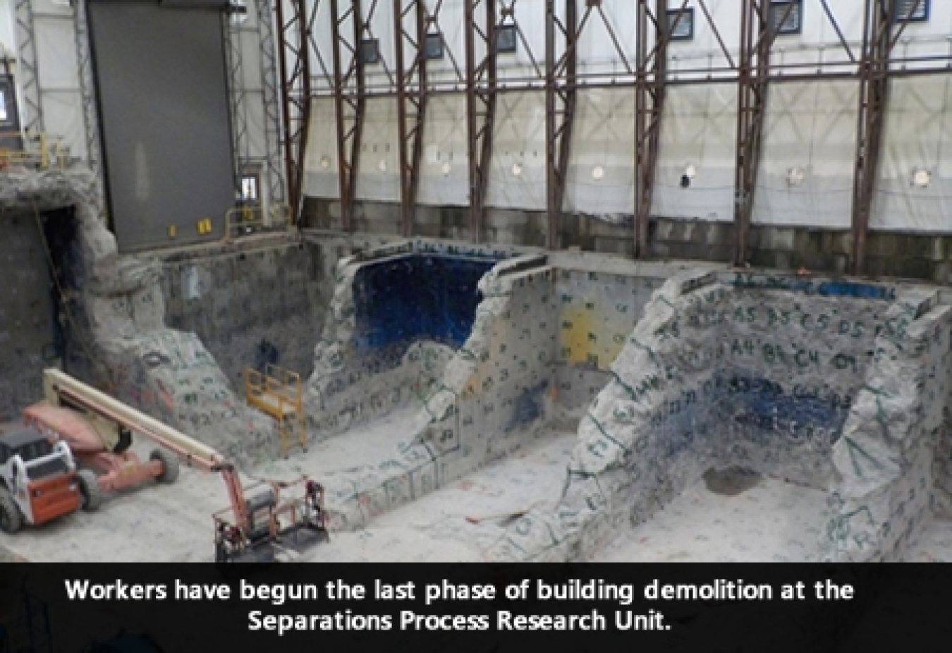 Workers have begun the last phase of building demolition