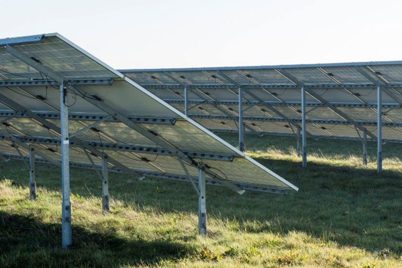 The back side of solar panels.