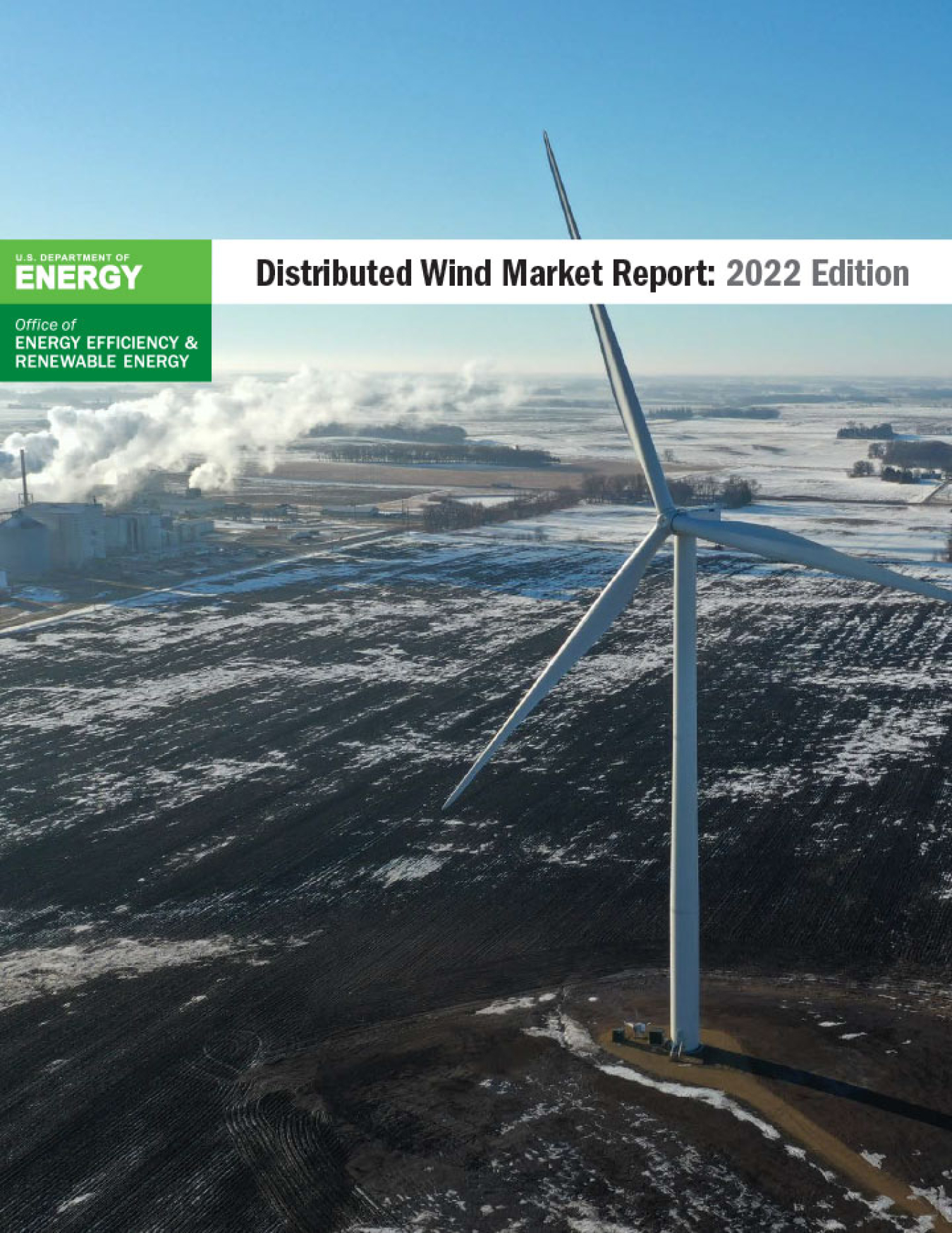 Cover of the Distributed Wind Market Report: 2022 Edition.
