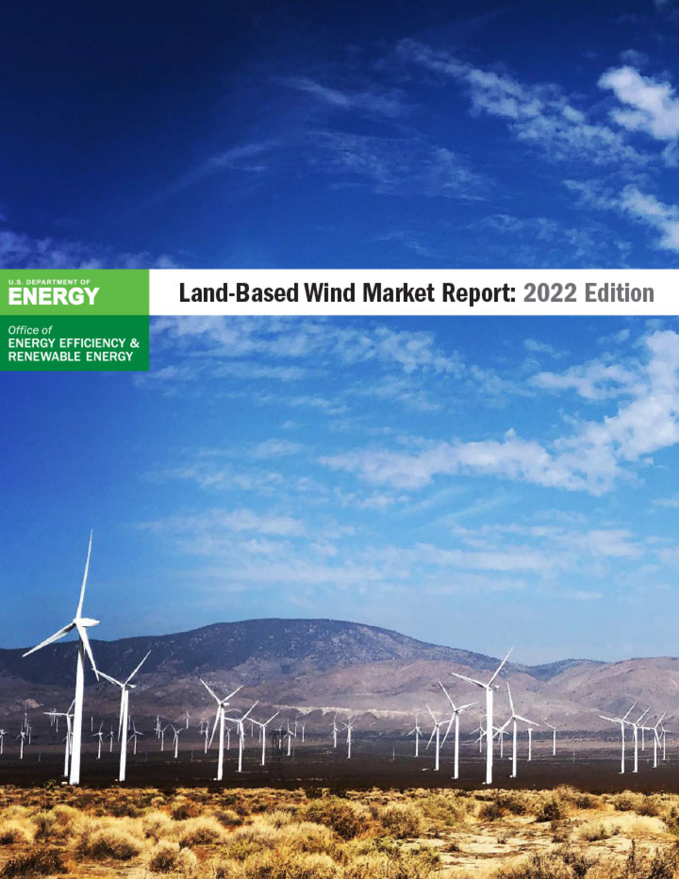 Cover of the Land-Based Wind Market Report: 2022 Edition.