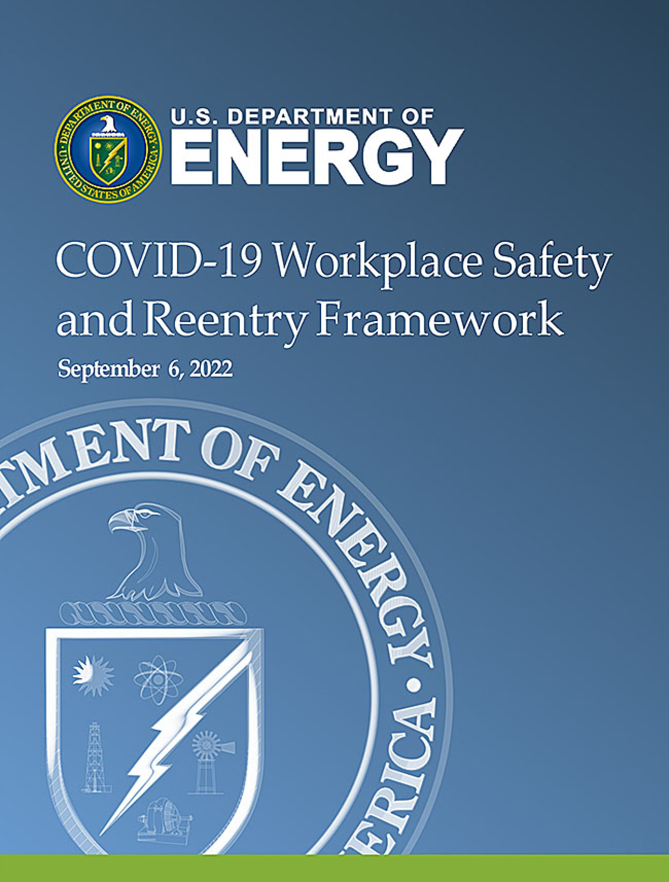 Cover covid safety and reentry framework september 6 2022 department