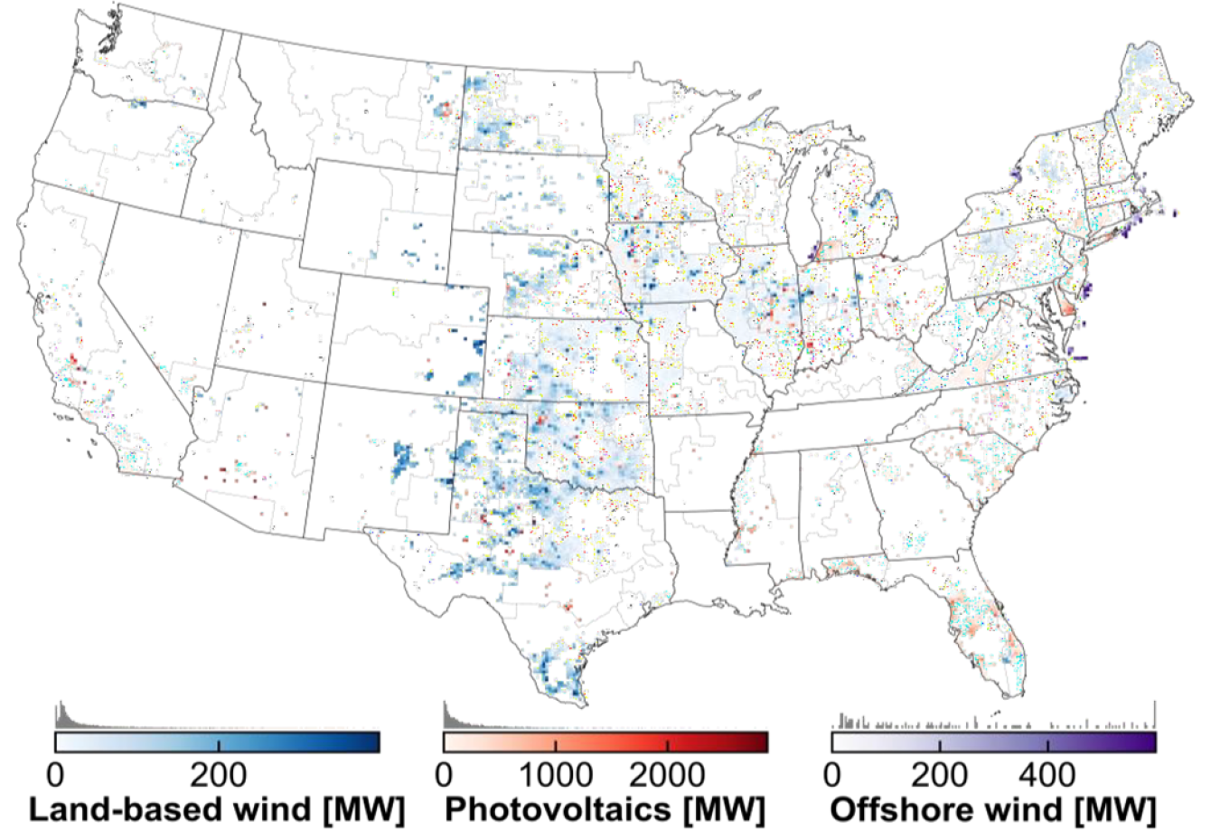 Map of Interregional Renewable Generation Capacity