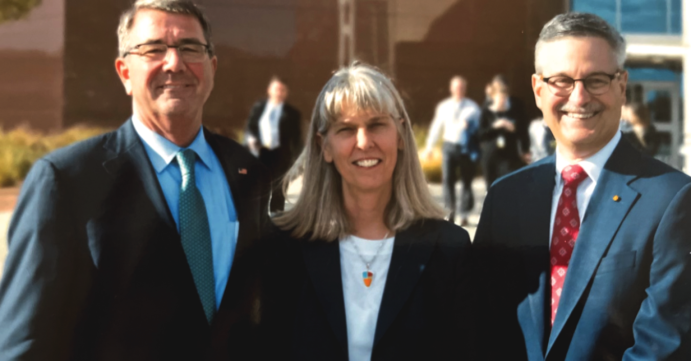 Former SecDef Ash Carter with NNSA Administrator Jill Hruby and Dr. Steve Rottler