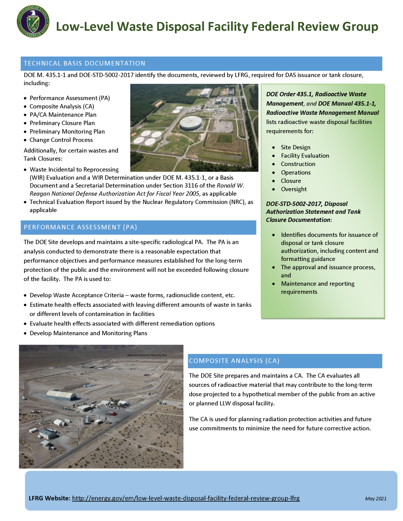 Low-Level Waste Disposal Facility Federal Review Group Fact Sheet Page 2