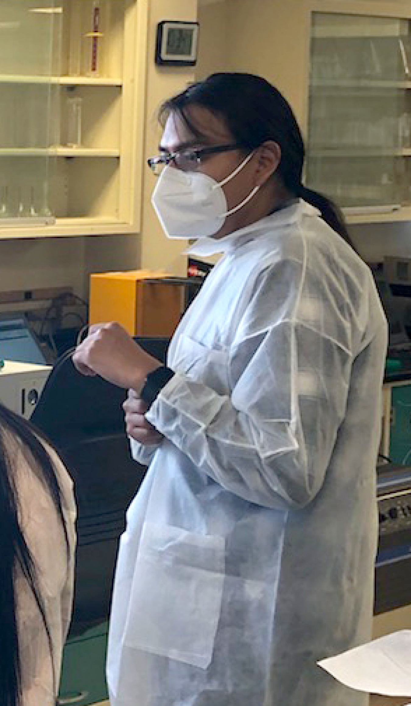 MES Intern Jacob in the lab