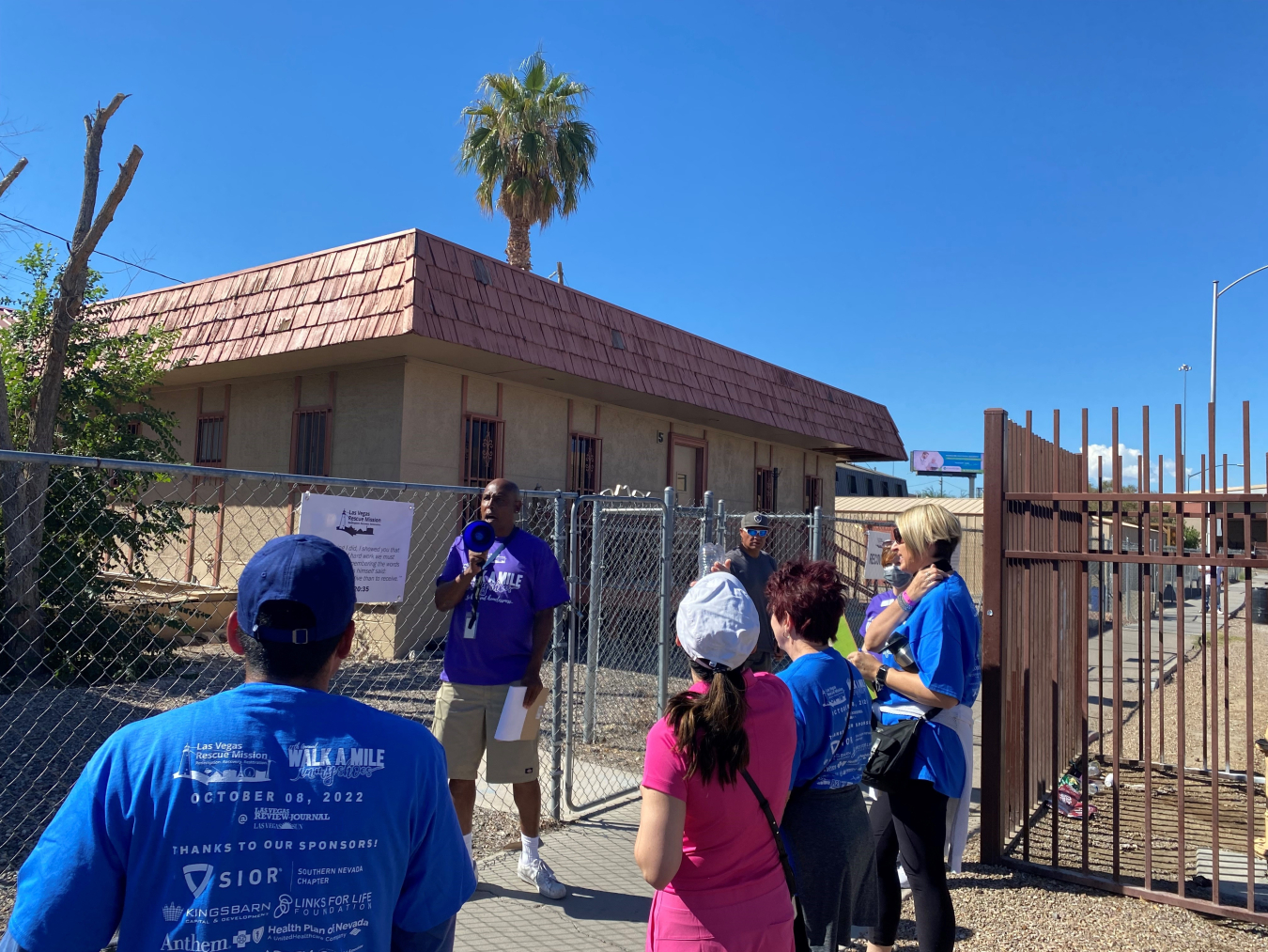 Garfield Wolfe offers a tour of the Las Vegas Rescue Mission in Las Vegas. The tour was part of a fundraiser for the homeless shelter supported by EM Nevada.