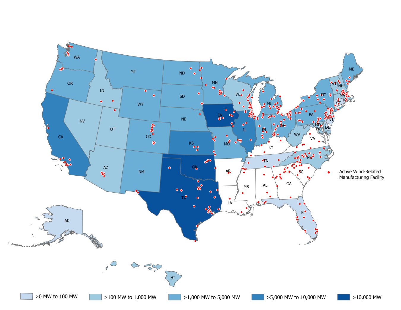 Map of the United States showing wind resource characterization.